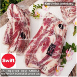 Beef rib shortrib RIB FINGER BONELESS frozen US USDA CHOICE Swift portioned half bag (price/pc 750g)